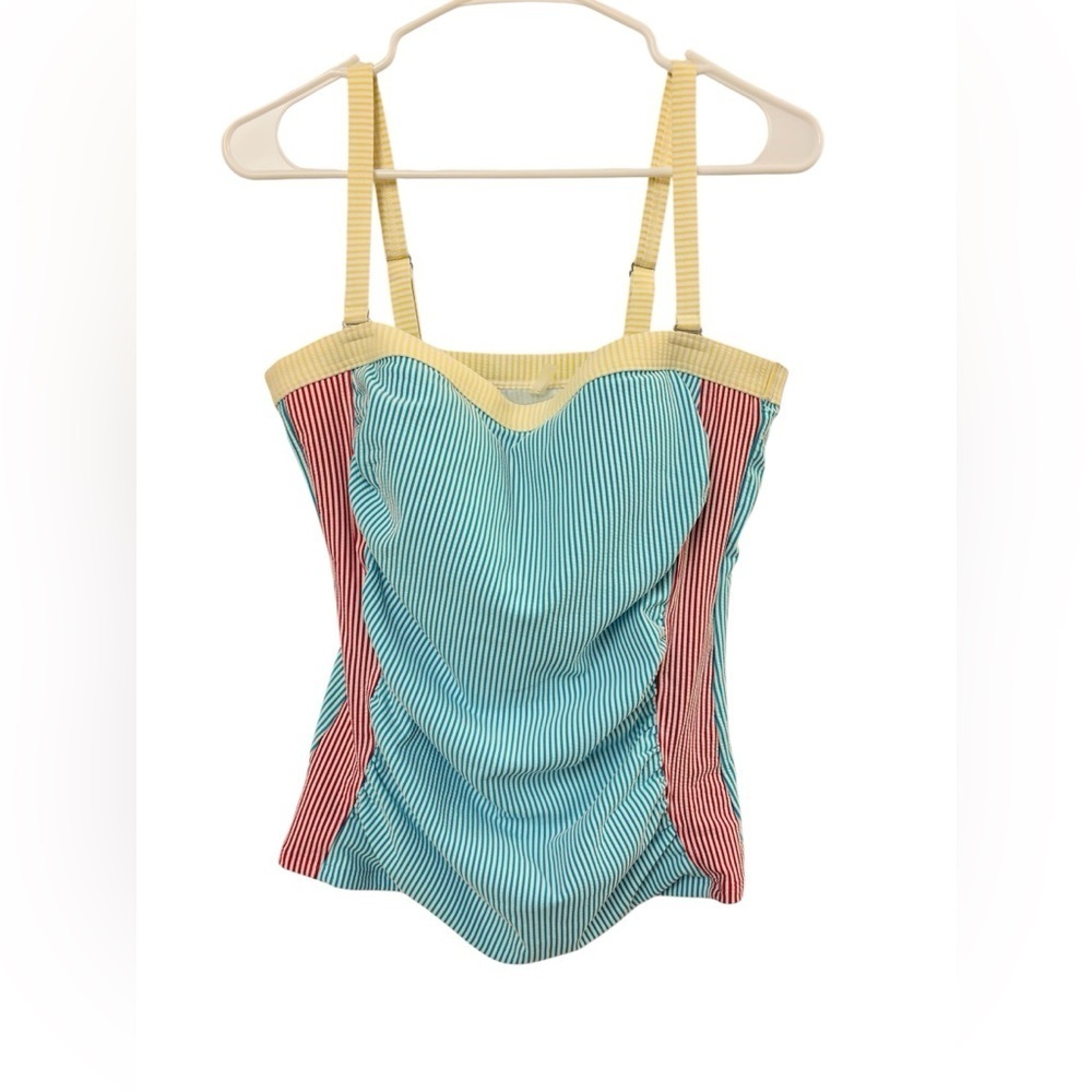 Lands' End Striped Tankini Swim Top